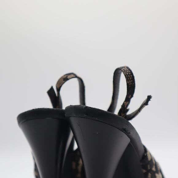 Guiseppe Zanotti Lace Slingback Platform Peep Toe Pumps Size 38.5 - Picture 9 of 10